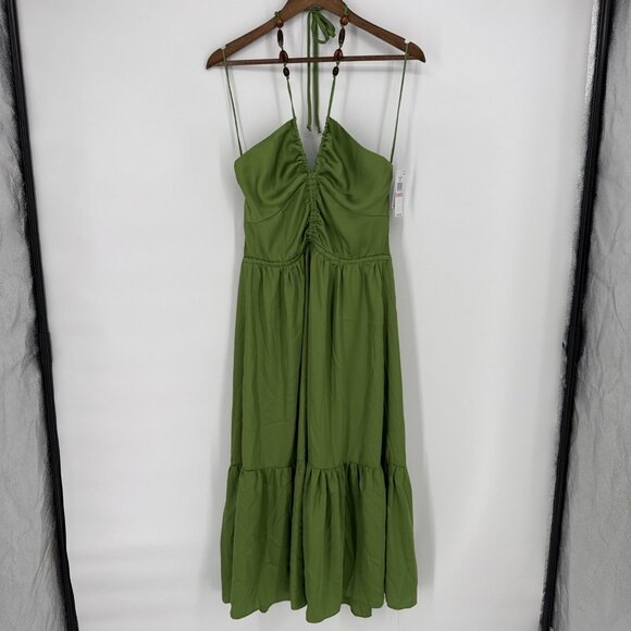 1. State Womens Size 10 Green Boho Beaded Cut-Out Halter A-Line Midi Dress NWT - Picture 7 of 14